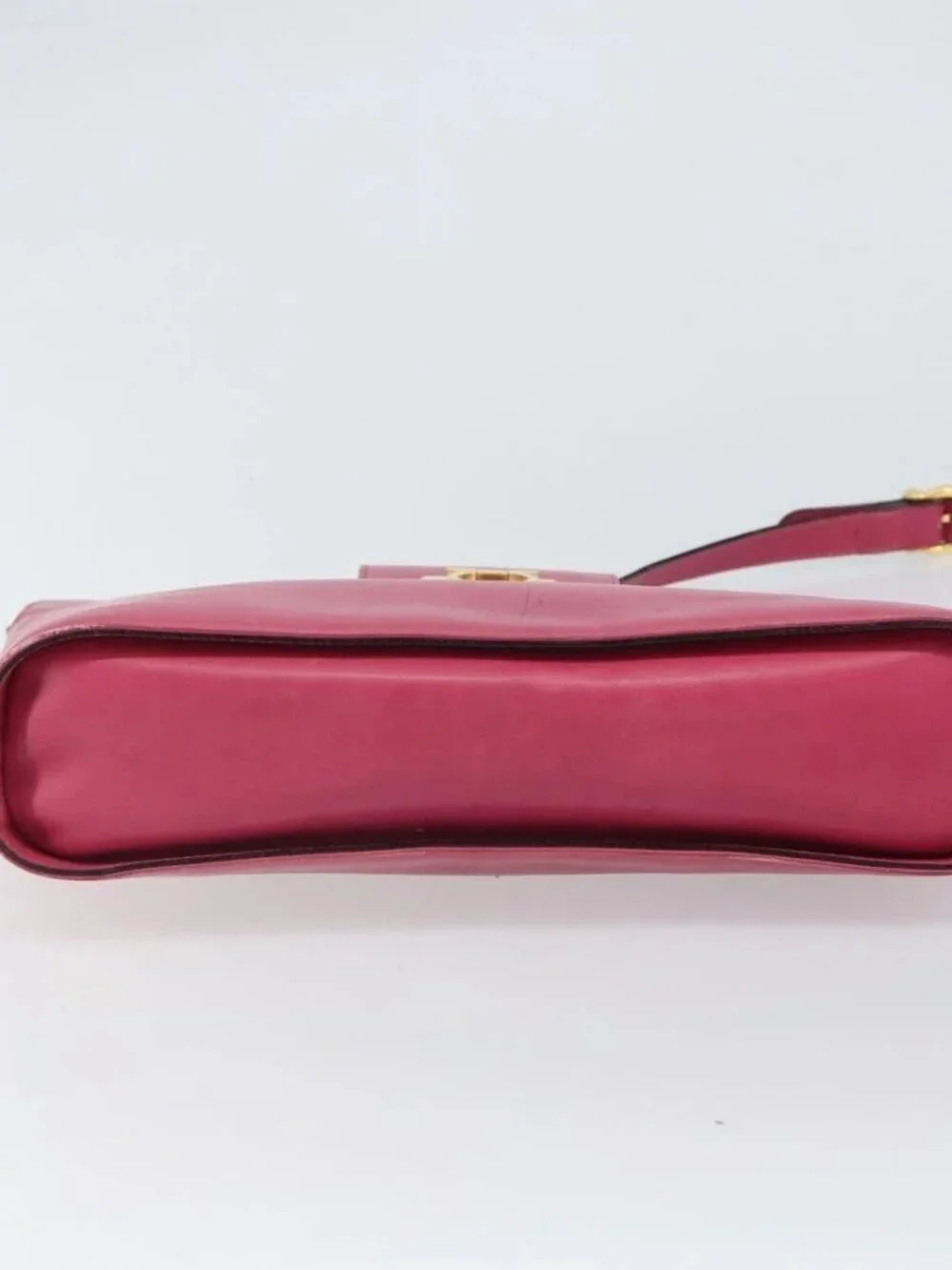 Salvatore Ferragamo Gancini Shoulder Bag Leather Pink Gold Auth 156730